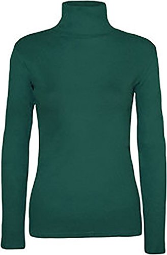 Damen-Rollkragenpullover, langärmelig, Top, Sweatshirt, Größe 36-54 Gr. 26, blaugrün von FASHION FAIRIES