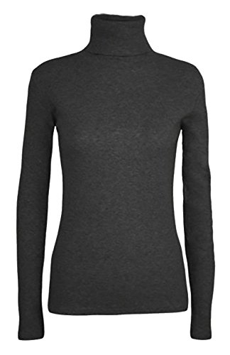 NEU DAMEN LANGARM ROLLKRAGEN POLOKRAGEN PULLI OBERTEILE GRÖßE EU 8-26 - Dunkelgrau, EU 40/42 von FASHION FAIRIES