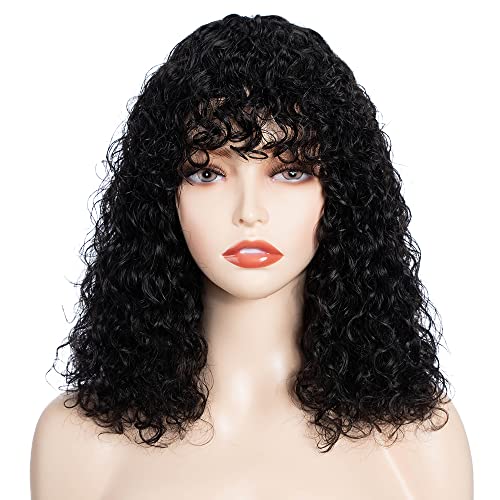 FASHION IDOL Bob Curly Echthaar-Perücken mit Pony Jerry Curl Bob Perücken Echthaar Brasilianische Virgin Echthaar keine Lace Front Perücken für Frauen FASHION IDOL Bob Curly Echthaar-Perücken mit Pony Jerry Curl Bob Perücken Echthaar Brasilianische Virgin Echthaar keine Lace Front Perücken für Frauen von FASHION IDOL