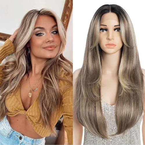 FASHION IDOL Perücke für Frauen Synthetische Spitze Front Tür Vorhang Pony in der Split Lace Hair Stitching Layered Farbe Perücke FASHION IDOL Perücke für Frauen Synthetische Spitze Front Tür Vorhang Pony in der Split Lace Hair Stitching Layered Farbe Perücke von FASHION IDOL