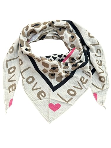 FASHION YOU WANT Damen Schal XXL Dreieckstuch Damen Dreieck Schal Halstuch Baumwolle Musselin Poncho ohne Kratze an Haut Hergestellt in Italien 135 cm×135 cm×220 cm (S11) von FASHION YOU WANT.DE