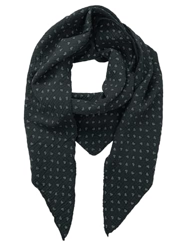 FASHION YOU WANT Damen Schal XXL Dreieckstuch HERZ2 Damen Dreieck Schal Halstuch Baumwolle Musselin Poncho ohne Kratze an Haut Hergestellt in Italien 135 cm×135 cm×220 cm (schwarz) von FASHION YOU WANT.DE