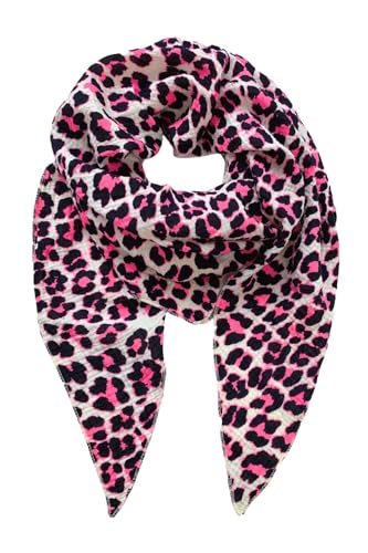 FASHION YOU WANT Musselin Tuch mit Leopardenmuster Dreieck LEO Damen Halstuch Made in Italy 195x72cm Frühling Sommer Weich Leicht kuscheliger Baumwolle Schal (S03) von FASHION YOU WANT.DE