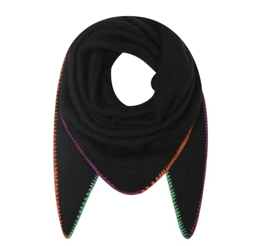 FASHION YOU WANT XXL Schal flauschig schal-tuch damen dicker dreieckstuch groß Wolle UNI Farben kuschelig (schwarz2) von FASHION YOU WANT.DE