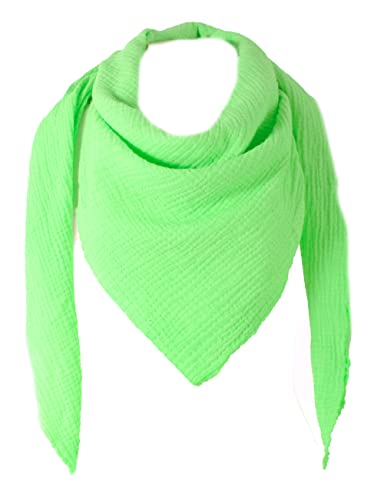 FASHION YOU WANT XXL Tuch 23 Farben Farbwahl Halstuch Musselintuch Musselin Damen Damenhalstuch Dreieckstuch Schal Herren Männer Frauen Herrenhalstuch Dreieckig leicht (einlagig)) (neon grün) von FASHION YOU WANT.DE