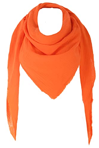 FASHION YOU WANT XXL Tuch 23 Farben Farbwahl Halstuch Musselintuch Musselin Damen Damenhalstuch Dreieckstuch Schal Herren Männer Frauen Herrenhalstuch Dreieckig leicht (einlagig)) (orange) von FASHION YOU WANT.DE