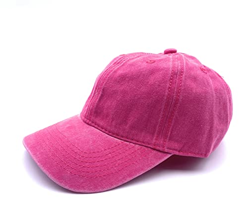 Fashion You Want 6-Panel Vintage Cap im Washed Used Look, Basecap, Baseball Cap, verstellbar, Unisex (Fuchsia) von FASHION YOU WANT.DE