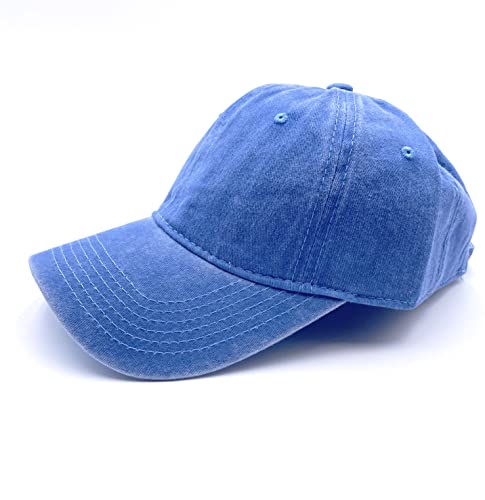 Fashion You Want 6-Panel Vintage Cap im Washed Used Look, Basecap, Baseball Cap, verstellbar, Unisex (Jeansblau) von FASHION YOU WANT.DE