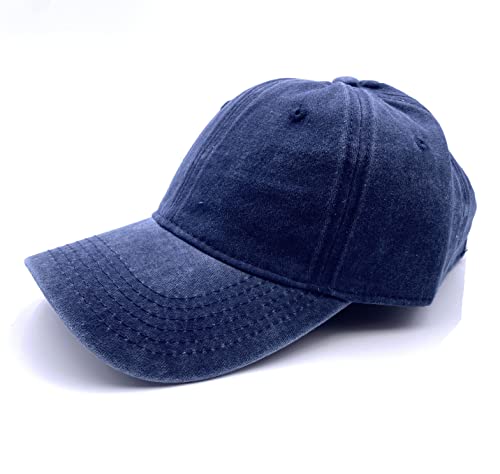 Fashion You Want 6-Panel Vintage Cap im Washed Used Look, Basecap, Baseball Cap, verstellbar, Unisex (Navy) von FASHION YOU WANT.DE