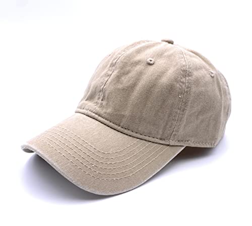 Fashion You Want 6-Panel Vintage Cap im Washed Used Look, Basecap, Baseball Cap, verstellbar, Unisex (beige) von FASHION YOU WANT.DE