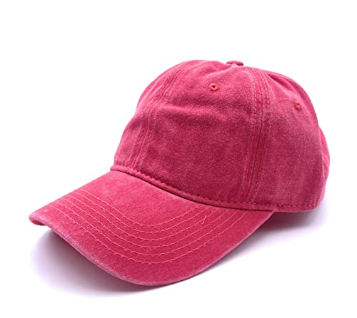 Fashion You Want 6-Panel Vintage Cap im Washed Used Look, Basecap, Baseball Cap, verstellbar, Unisex (rot) von FASHION YOU WANT.DE