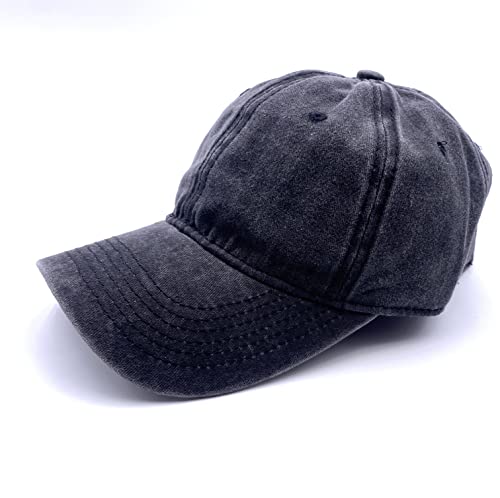 Fashion You Want 6-Panel Vintage Cap im Washed Used Look, Basecap, Baseball Cap, verstellbar, Unisex (schwarz meliert) von FASHION YOU WANT.DE