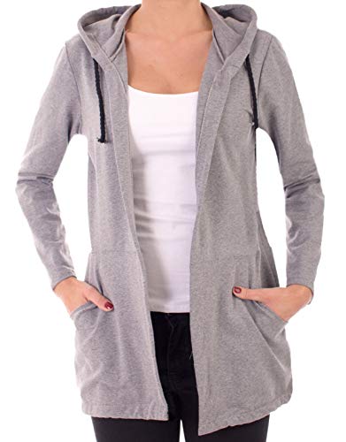 Fashion You Want Damen Uni Cardigan Größe 34-50 Uni Farben Basic Strick Strickjacke Bolero Mantel Jacke Sweatjacke (grau, Numeric_38) von FASHION YOU WANT.DE