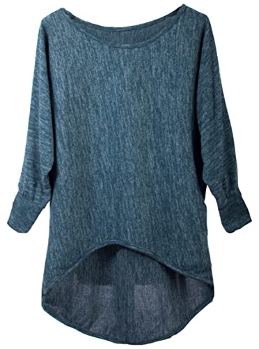 Fashion You Want Pullover/T-Shirt Oversize (Made In Italy) - Damen Loose Fit (Oversize) (Petrol, 44/46) von FASHION YOU WANT.DE
