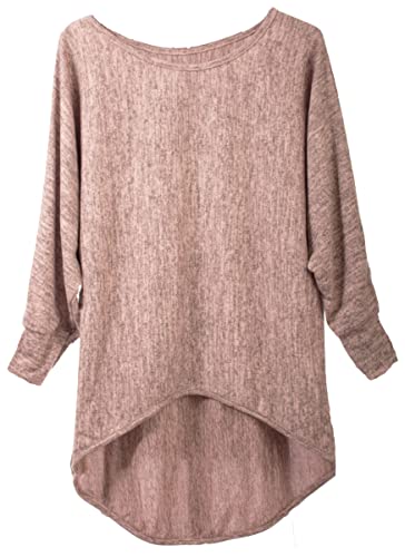 Fashion You Want Pullover/T-Shirt Oversize (Made In Italy) - Damen Loose Fit (Oversize) (rosa, 34/36) von FASHION YOU WANT.DE