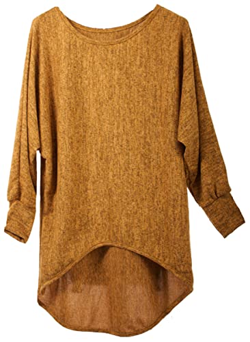 Fashion You Want Pullover/T-Shirt Oversize (Made In Italy) - Damen Loose Fit (Oversize) (senfgelb, 38/40) von FASHION YOU WANT.DE