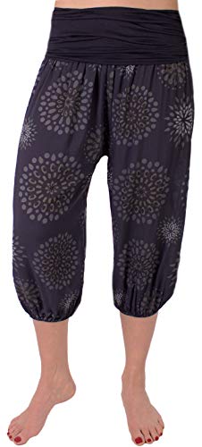 FASHION YOU WANT Damen 3/4 Pumphose Capri Pluderhose im Harem-Stil Kurze Sommerhose Yoga Aladinhose Knielang (Pb Dunkelblau, 40/42) von FASHION YOU WANT