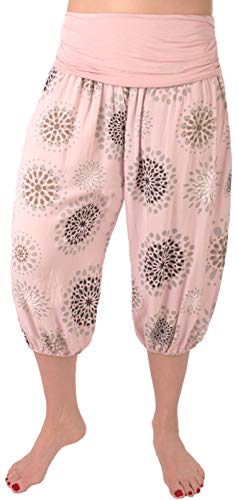 FASHION YOU WANT Damen 3/4 Shorts Kurze Hose Pumphose Sommershorts Haremshose Ali Baba mit Anker Motiv (38/40, rosa) von FASHION YOU WANT