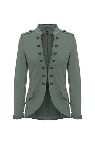 FASHION YOU WANT Damen Blazer Damenjacke Military kurz mit Knöpfe S-5XL Urban Streetwear ideal auch für Karneval Karnevalskostüm (as3, Alpha, xx_l, Regular, Regular, Khaki) von FASHION YOU WANT