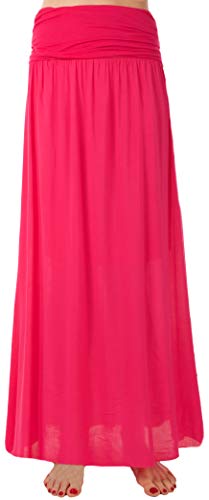 FASHION YOU WANT Damen Damen Sommer Rock Größe 34/36 bis Größe 50/52 verfügbar Langer Maxirock Strandrock Sommerock lang Gürtel Amber Boho Retro Maxirock (38/40, rosa) von FASHION YOU WANT