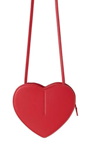 FASHION YOU WANT Damen Herztasche Trachtentasche Dirndltasche in Herzform Schultertasche Herz Handtasche (rot) von FASHION YOU WANT