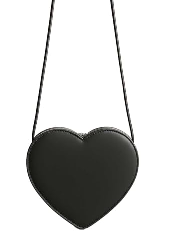 FASHION YOU WANT Damen Herztasche Trachtentasche Dirndltasche in Herzform Schultertasche Herz Handtasche (schwarz) von FASHION YOU WANT