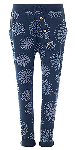 FASHION YOU WANT Damen Hose Jogginghose Größe 36-50 Sweatpants Sterne Star Camouflage Anker Uni Pusteblume Aladinhose Freizeithose Baggy Boyfriend Sport Loose Fit (PB blau, 46/48) von FASHION YOU WANT