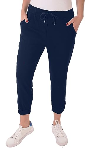 FASHION YOU WANT Damen Hose Stretch Sweatpants Jogginghose für Freizeit Boyfriend Baggyhose (36, dunkelblau) von FASHION YOU WANT