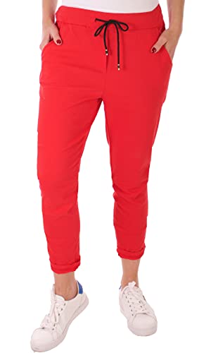 FASHION YOU WANT Damen Hose Stretch Sweatpants Jogginghose für Freizeit Boyfriend Baggyhose (as3, Alpha, one_Size, Regular, Regular, rot) von FASHION YOU WANT