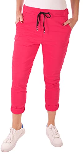 FASHION YOU WANT Damen Hose Stretch Sweatpants Jogginghose für Freizeit Boyfriend Baggyhose (as3, Numeric, Numeric_38, Numeric_40, Regular, Regular, Fuchsia) von FASHION YOU WANT