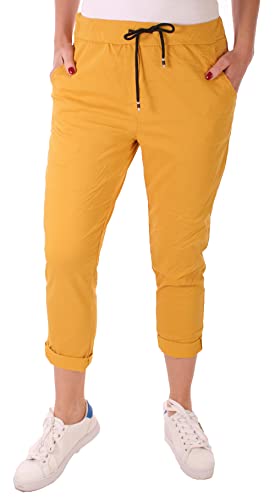 FASHION YOU WANT Damen Hose Stretch Sweatpants Jogginghose für Freizeit Boyfriend Baggyhose (as3, Numeric, Numeric_38, Numeric_40, Regular, Regular, senf) von FASHION YOU WANT