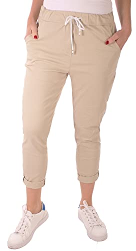 FASHION YOU WANT Damen Hose Stretch Sweatpants Jogginghose für Freizeit Boyfriend Baggyhose (as3, Numeric, Numeric_46, Numeric_48, Regular, Regular, beige) von FASHION YOU WANT