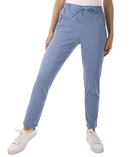 FASHION YOU WANT Damen Hose Stretch Sweatpants Jogginghose für Freizeit Gr.36-54 Schlupfhose mit elastischem Bund, mit Kordelzug (36, Jeansblau) von FASHION YOU WANT