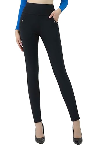 FASHION YOU WANT Damen Hose elegant mit Gummibund und Taschen (DE/NL/SE/PL, Numerisch, 44, 46, Regular, Regular, Schwarz) von FASHION YOU WANT