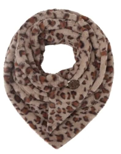 FASHION YOU WANT Damen KuschelSchal, Teddyfell Baumwolle Dreieckstuch Frauen Winterschal Herbstschal Warm Dreieck Schal Halstuch Scarf (Leo taupe) von FASHION YOU WANT