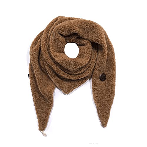 FASHION YOU WANT Damen KuschelSchal, Teddyfell Baumwolle Dreieckstuch Frauen Winterschal Herbstschal Warm Dreieck Schal Halstuch Scarf (braun) von FASHION YOU WANT