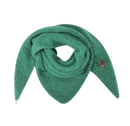 FASHION YOU WANT Damen KuschelSchal, Teddyfell Baumwolle Dreieckstuch Frauen Winterschal Herbstschal Warm Dreieck Schal Halstuch Scarf (grün) von FASHION YOU WANT