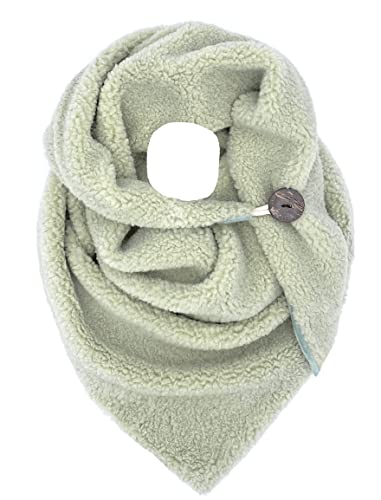 FASHION YOU WANT Damen KuschelSchal, Teddyfell Baumwolle Dreieckstuch Frauen Winterschal Herbstschal Warm Dreieck Schal Halstuch Scarf (mint) von FASHION YOU WANT