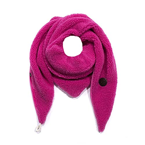 FASHION YOU WANT Damen KuschelSchal, Teddyfell Baumwolle Dreieckstuch Frauen Winterschal Herbstschal Warm Dreieck Schal Halstuch Scarf (pink) von FASHION YOU WANT