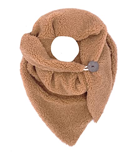 FASHION YOU WANT Damen KuschelSchal, Teddyfell Baumwolle Dreieckstuch Frauen Winterschal Herbstschal Warm Dreieck Schal Halstuch Scarf (schlamm) von FASHION YOU WANT