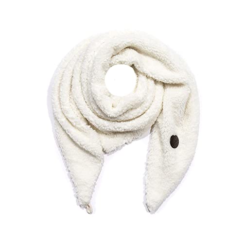 FASHION YOU WANT Damen KuschelSchal, Teddyfell Baumwolle Dreieckstuch Frauen Winterschal Herbstschal Warm Dreieck Schal Halstuch Scarf (weiß) von FASHION YOU WANT