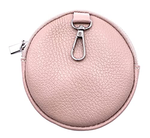 FASHION YOU WANT Damen Münzbörse aus echtes Leder, kleine Geldbörse mit Reißverschluss, Mini Portemonnaie Coin Pocket für Frauen Mädchen Kinder (Dunkelbeige) von FASHION YOU WANT