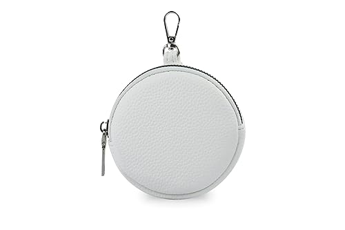 FASHION YOU WANT Damen Münzbörse aus echtes Leder, kleine Geldbörse mit Reißverschluss, Mini Portemonnaie Coin Pocket für Frauen Mädchen Kinder (weiß) von FASHION YOU WANT