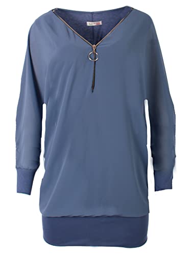 FASHION YOU WANT Damen Oversize Oberteile RFS Tshirt/Pullover Größe 36 bis 54 Uni Farben Übergrößen Shirt Langarm T-Shirt Kurzarm (as3, Numeric, Numeric_46, Numeric_48, Regular, Regular, Jeansblau) FASHION YOU WANT Damen Oversize Oberteile RFS Tshirt/Pullover Größe 36 bis 54 Uni Farben Übergrößen Shirt Langarm T-Shirt Kurzarm (as3, Numeric, Numeric_46, Numeric_48, Regular, Regular, Jeansblau) von FASHION YOU WANT