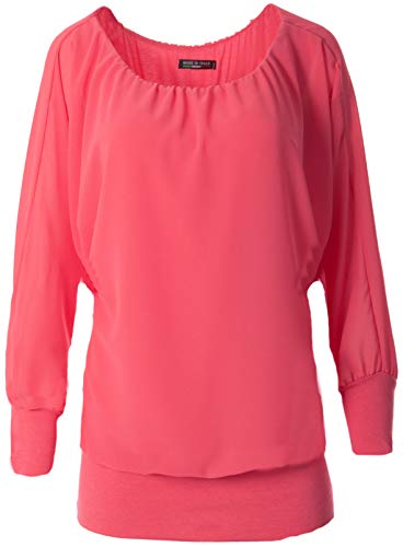 FASHION YOU WANT Damen Oversize Oberteile Tshirt/Pullover Uni Übergrößen Shirt Langarm (rosa, 48/50) von FASHION YOU WANT