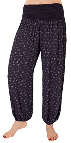 FASHION YOU WANT Damen Pumphose Sommerhose Haremshose Mit Anker Motiv (48/50, blau) von FASHION YOU WANT