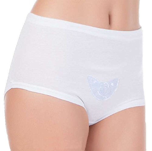 FASHION YOU WANT Damen Senioren Unterhose Slip Grössen 36-38 bis 56-58 ideal für pflegebedürftige Omas einfach anzuziehen hoch geschnitten 3er oder 4er Pack (48-50, 3er Pack mit Spitze weiß) von FASHION YOU WANT