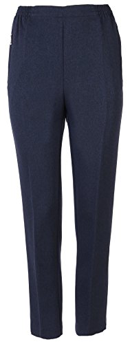 FASHION YOU WANT Damen Seniorenhose Schlupfhose mit Gummizug Kurzgröße ideal für pflegebedürftige Omas einfach anzuziehen und super pflegeleicht (40/42, blau meliert) von FASHION YOU WANT