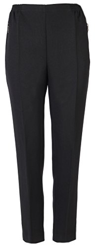 FASHION YOU WANT Damen Seniorenhose Schlupfhose mit Gummizug Kurzgröße ideal für pflegebedürftige Omas einfach anzuziehen und super pflegeleicht (40/42, schwarz) von FASHION YOU WANT