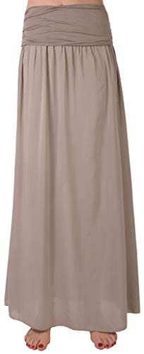 FASHION YOU WANT Damen Sommer Rock Größe 34/36 bis Größe 48/50 verfügbar Langer Maxirock Strandrock Sommerock lang Gürtel Amber Boho Retro Maxirock (46/48, schlamm2) von FASHION YOU WANT